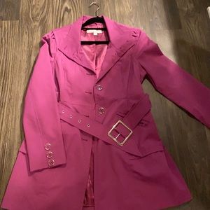 Fuchsia pink-purple trench coat